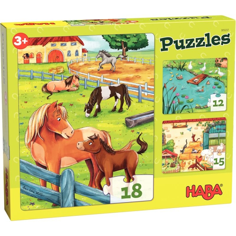 Boite De 3 Puzzles Progressifs Les Animaux De La Ferme MilBulles