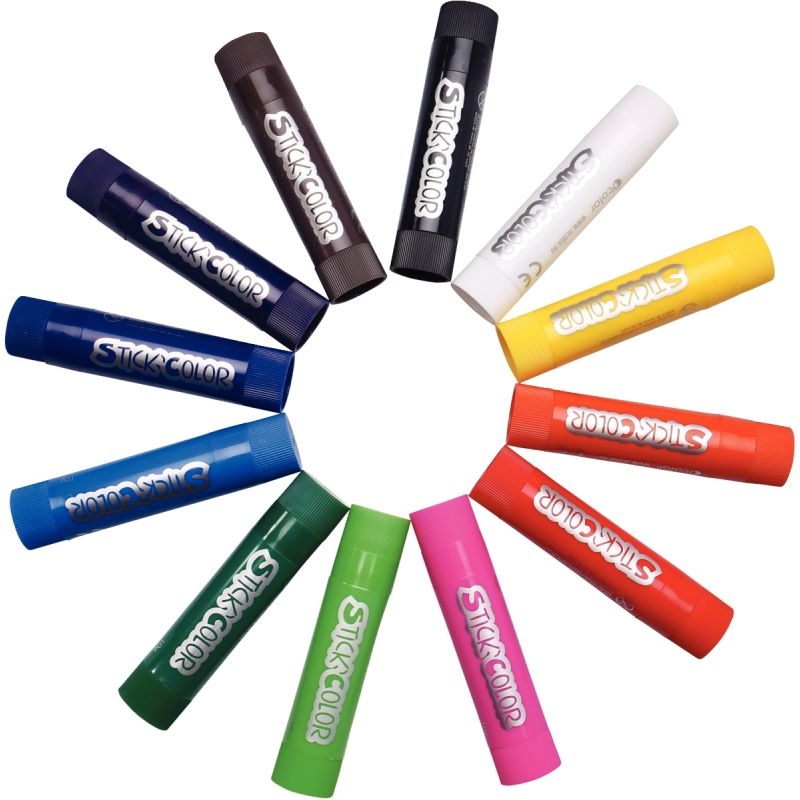 Boite de 12 sticks de gouache, coloris assortis