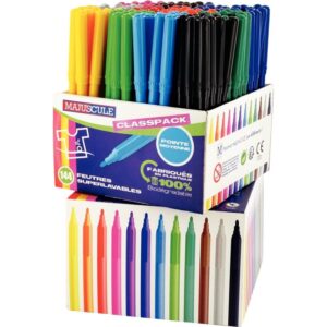 Classpack de 144 feutres pointe moyenne, couleurs assorties