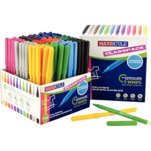 Classpack de 144 feutres pointe moyenne, couleurs assorties