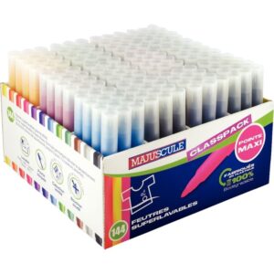 Classpack de 144 maxi feutres pointe large couleurs assorties