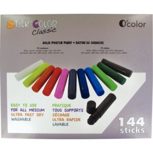 Classpack de 144 sticks de gouache, coloris assortis