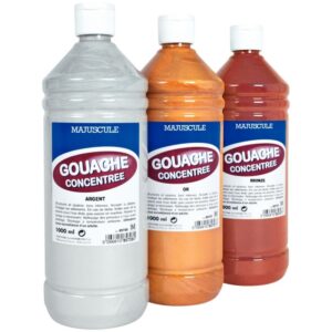 Flacon 1L de gouache concentrée MAJUSCULE, argent