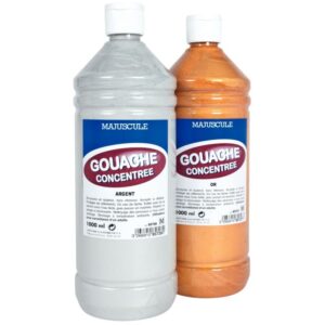 Flacon 1L de gouache concentrée MAJUSCULE, argent