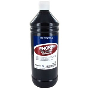 Flacon de 1L d’encre de chine noire