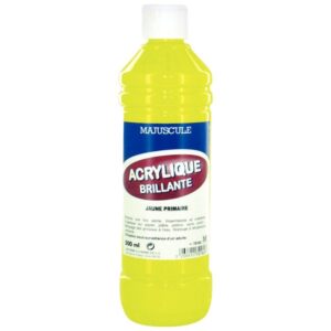 Flacon de 500 ml de peinture acrylique brillante MAJUSCULE jaune primaire