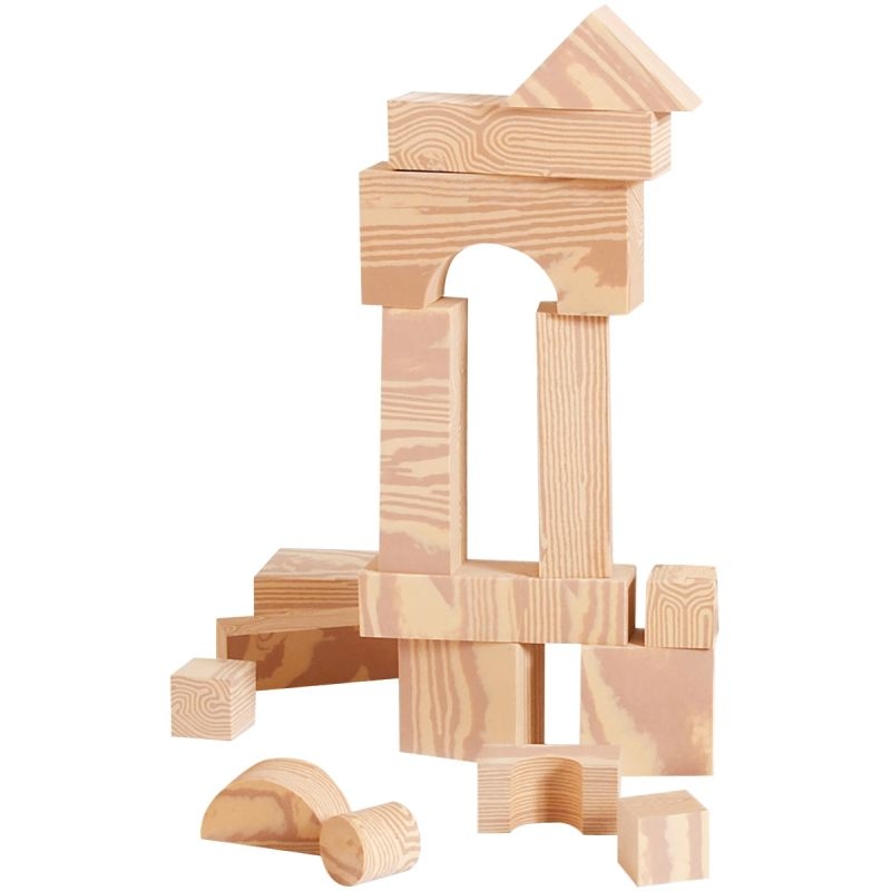 Jeu de construction imitation bois, 80 pièces