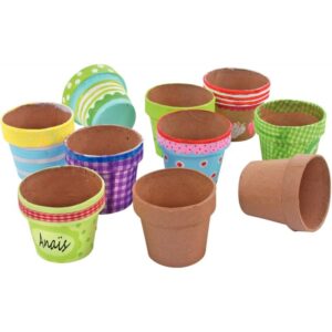 Lot de 10 pots de fleurs en carton hauteur 10 cm