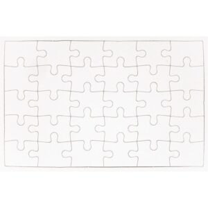 Lot de 10 puzzles blancs 30 pièces à décorer