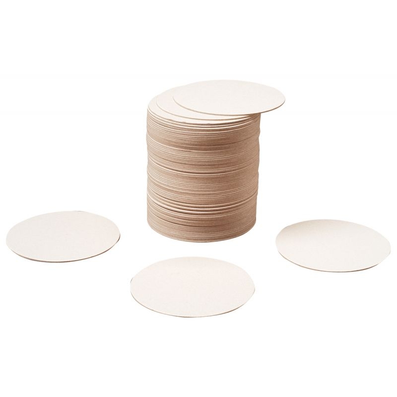 Lot de 100 dessous de verre ronds en carton blanc