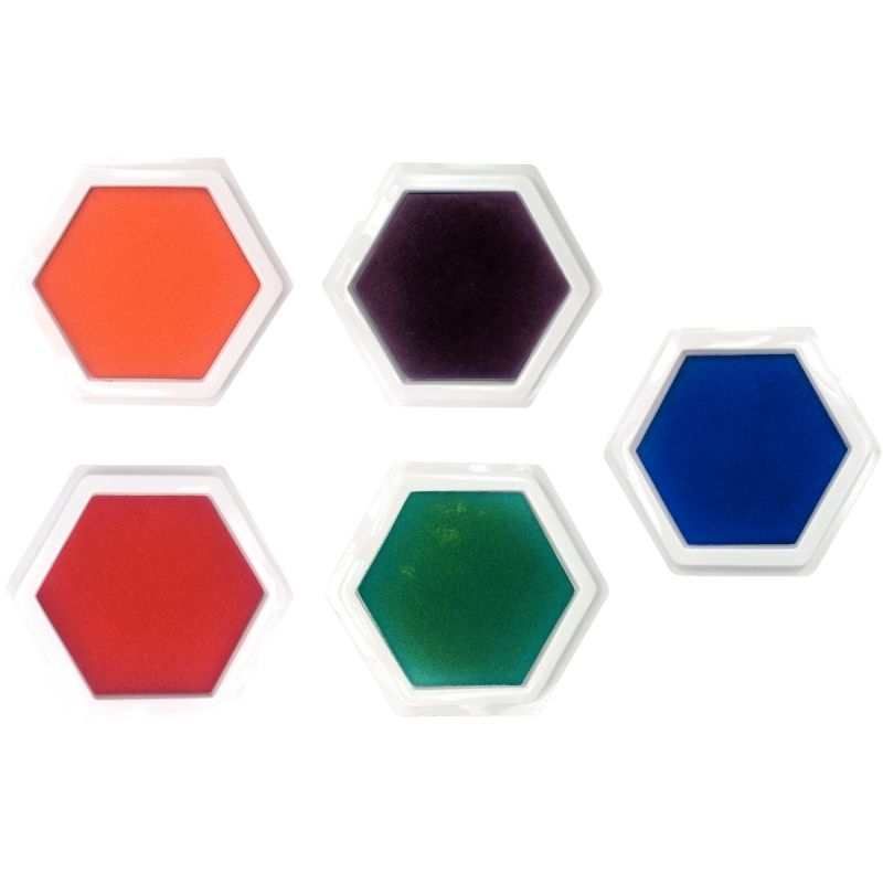 Lot de 5 encreurs diamètre 16cm, 5 couleurs assorties