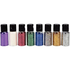 Lot de 8 salières de paillettes de 20 grammes, couleurs assorties