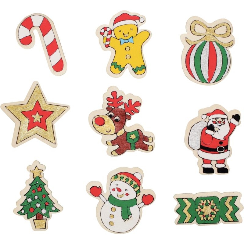 Lot de 9 magnets de Noël à décorer