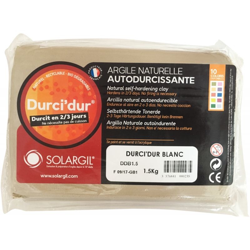 Argile Sans Cuisson blanche 1.5kg - Pébéo