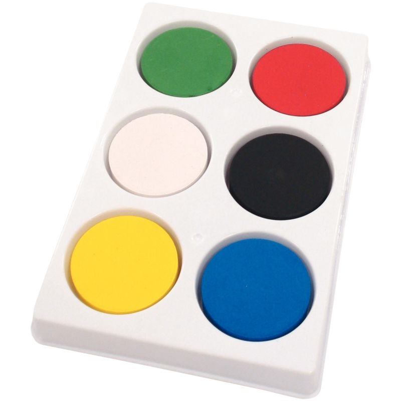 Palette de 6 galets de gouache assortis, diamètre 44 mm