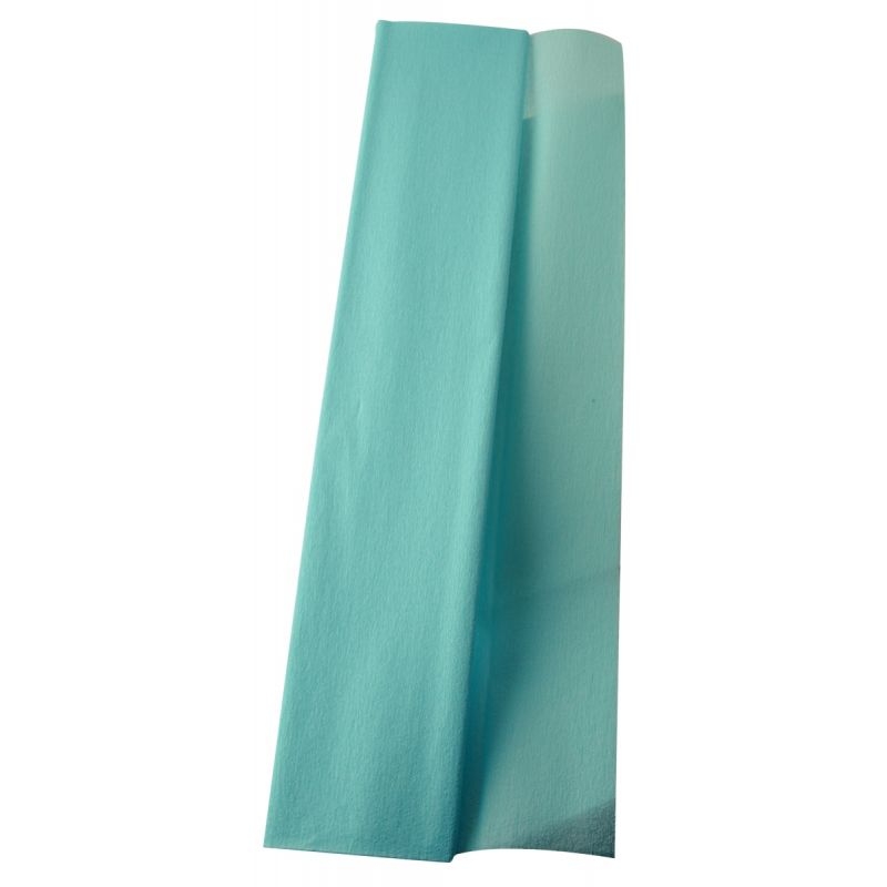 Paquet de 10 feuilles crépon supérieur 250×50  bleu turquoise