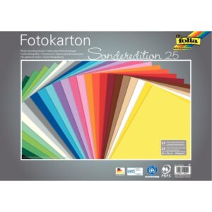 Paquet de 25 feuilles en carton coloris assortis, format 50 x 70 cm, 300 grammes