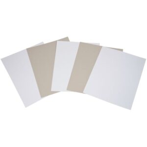 Paquet de 5 feuilles de carton 1 côté blanc, 1 côté gris format 50 x 65 cm, 640 gr