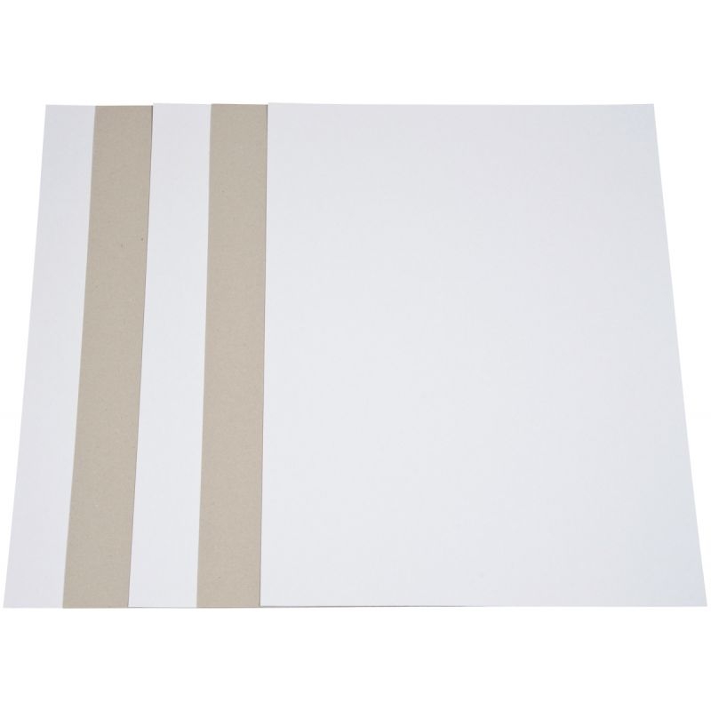 Paquet de 5 feuilles de carton 1 côté blanc, 1 côté gris format 50 x 65 cm, 640 gr