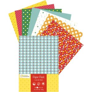 Paquet de 96 feuilles papier coeur étoiles 80g A4