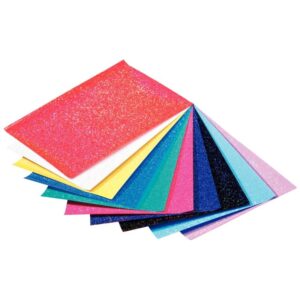 Pochette de 10 feuilles de papier pailleté 23×33 cm, 70g  10  assortis