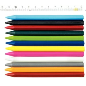 Pochette de 12 crayons plastique forme hexagonale couleurs assorties