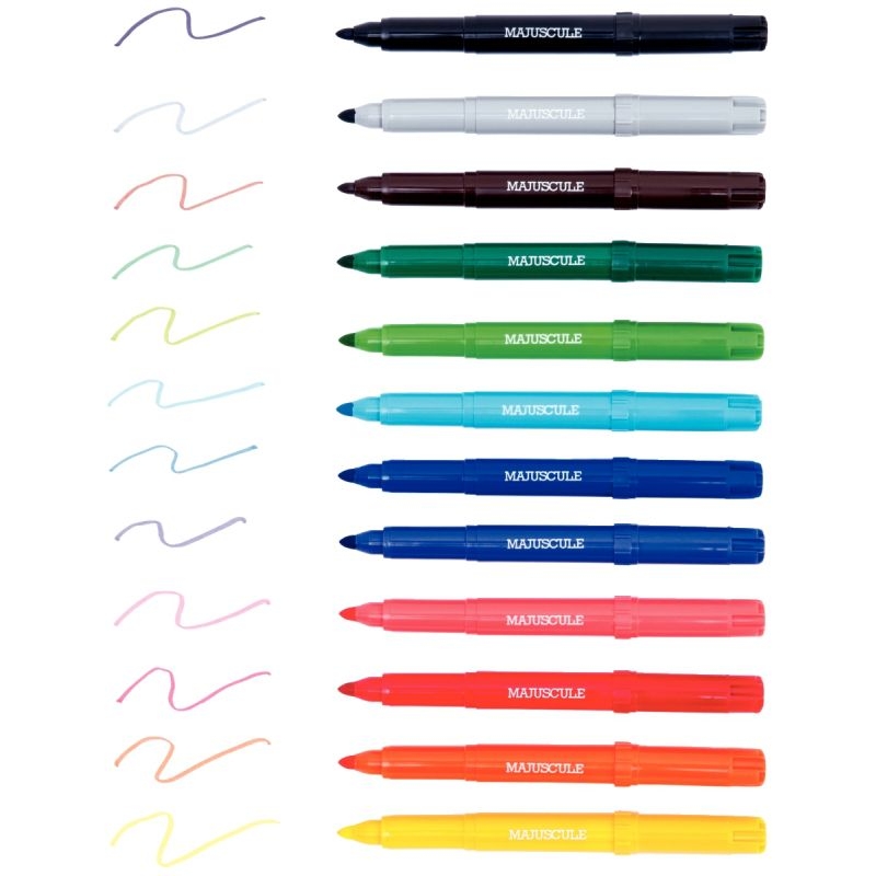 Pochette de 12 maxi feutres pointe large couleurs assorties