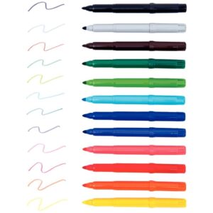 Pochette de 12 maxi feutres pointe large couleurs assorties