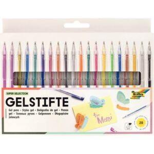 Pochette de 20 stylos encre gel assortis