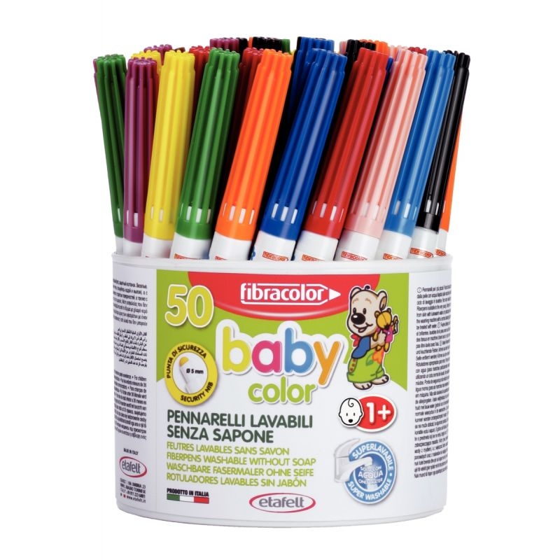 Pot 50 feutres Baby color pointe moyenne assortis