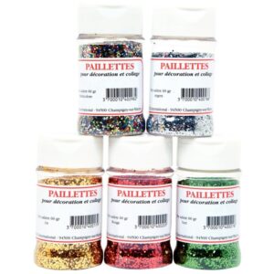 Pot de 60 g de paillettes scintillantes argent