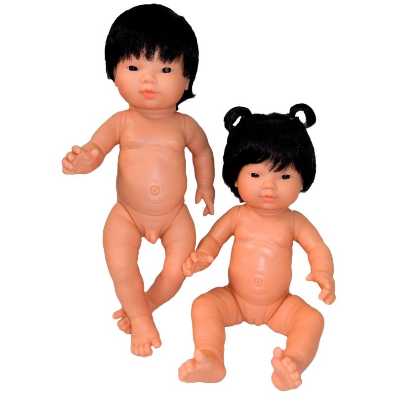 Poupée fille, 42 cm, asiatique avec des cheveux