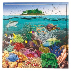 Puzzle de 81 pièces en bois, la barrière de corail