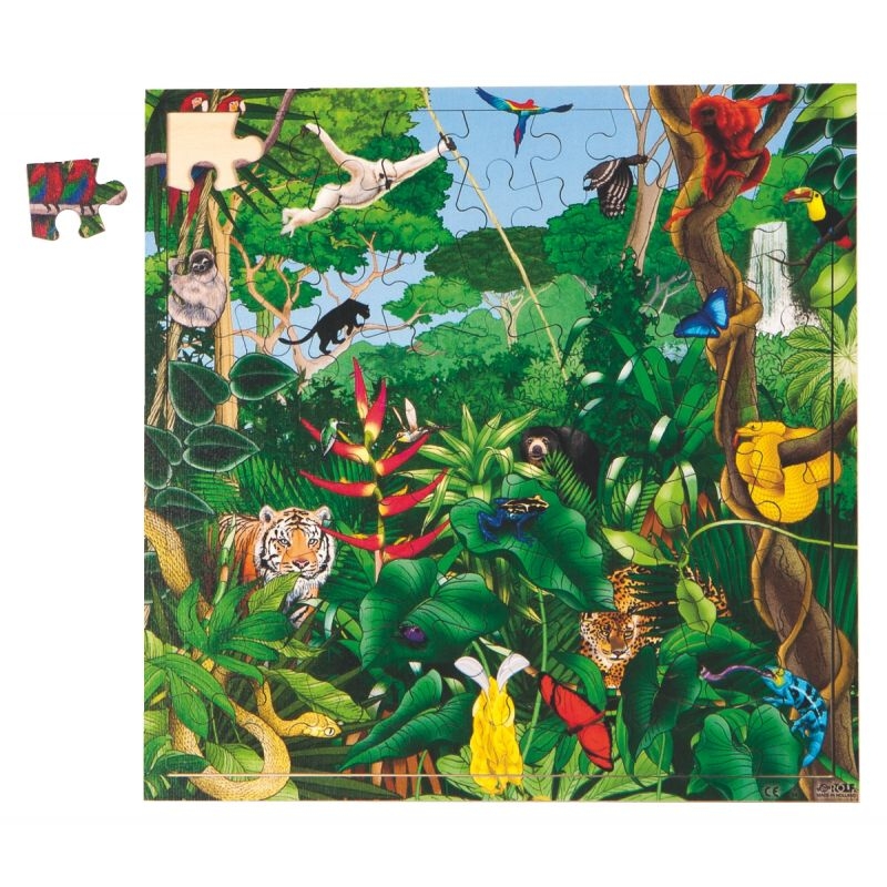 Puzzle de 81 pièces en bois, la forêt tropicale