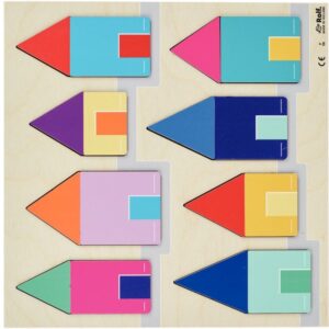 Puzzle maisons colorées 16 pièces