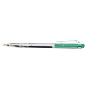 Stylo corps transparent rétractable vert