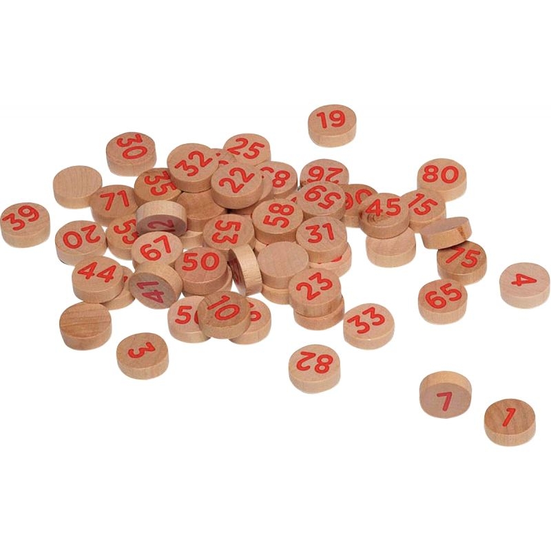 Lot de 90 jetons en bois pour loto