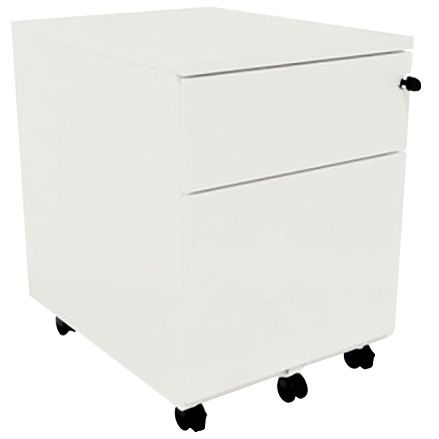 Caisson mobile professionnel en métal 2 tiroirs Blanc