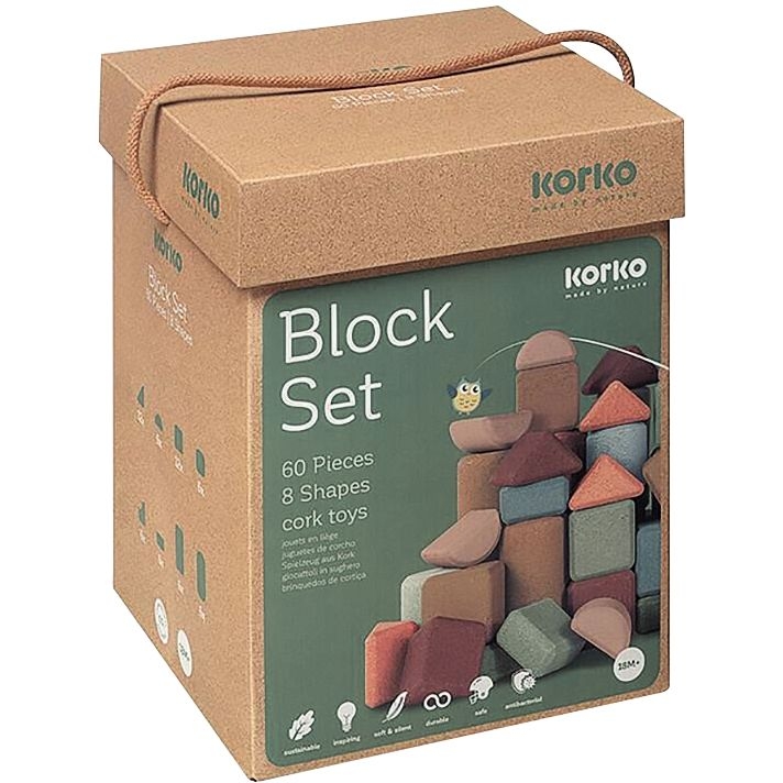 Coffret de 60 blocs de construction en liège