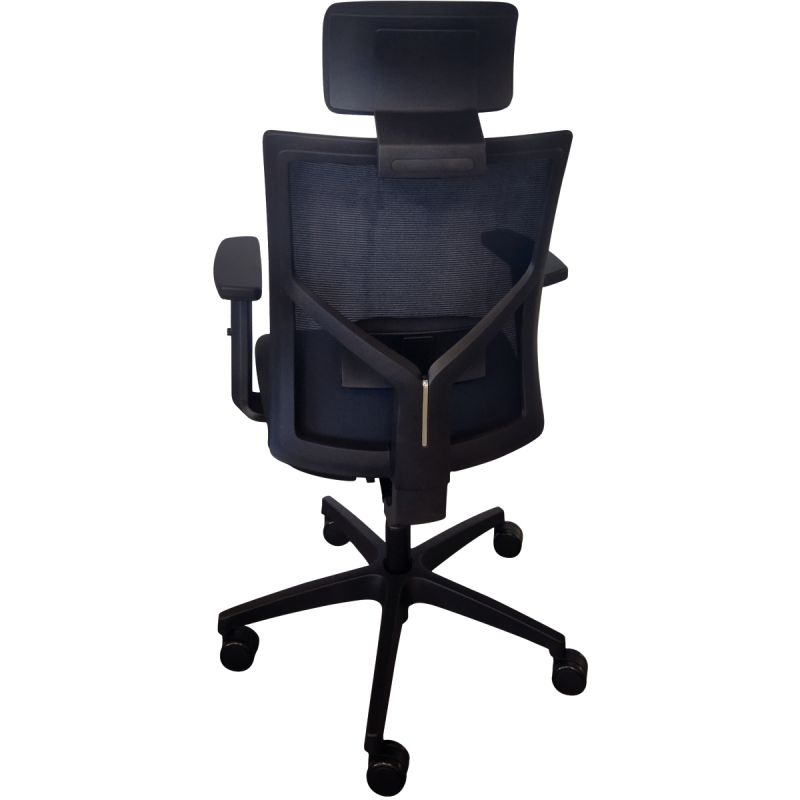 Fauteuil Eleganze avec tétière dos noir/assise noir