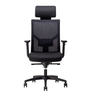 Fauteuil Eleganze avec tétière dos noir/assise noir