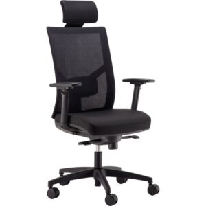 Fauteuil Eleganze avec tétière dos noir/assise noir