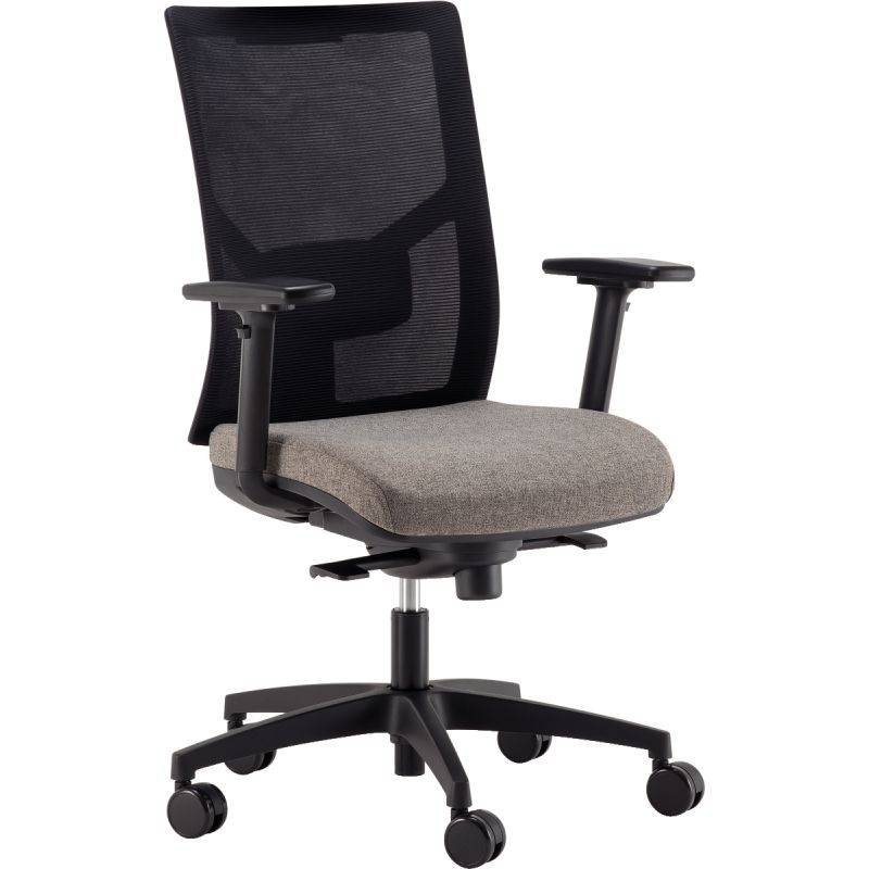 Fauteuil Eleganze dos noir/assise gris