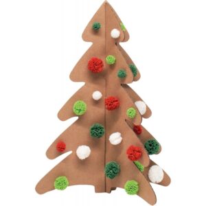 Lot de 15 sapins en carton brun, hauteur 24,5 cm