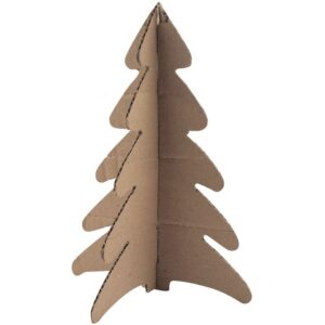 Lot de 15 sapins en carton brun, hauteur 24,5 cm