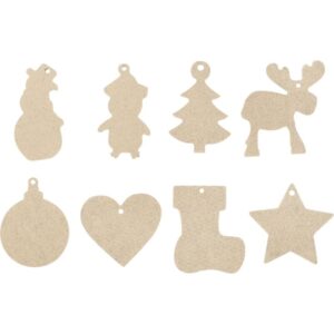 Lot de 80 décorations de Noël en bois assorties