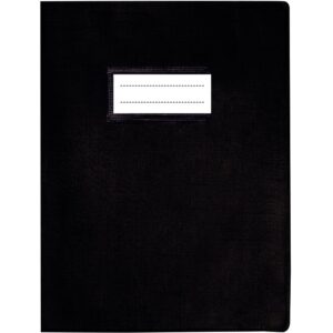 Paquet de 10 protèges-cahier luxe opaque avec rabats épaisseur 22/100ème 17×22 cm PVC cristal noir