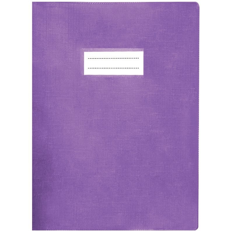 Paquet de 10 protèges-cahier luxe opaque avec rabats épaisseur 22/100ème 17×22 cm PVC cristal violet