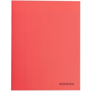 Piqûre 96 pages MAJUSCULE couverture polypropylène, format 17×22 cm, papier blanc 80g, réglure seyès, rouge